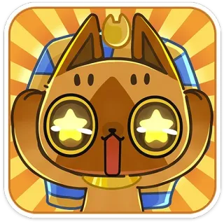 🤩 cat, cartoon, animal, cute, egyptian, pharaoh, ancient telegram sticker