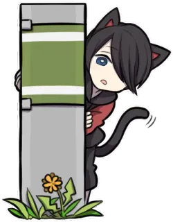 👀 Anime, Katze, Süß, Kawaii, Sticker, Cartoon, Illustration telegram sticker