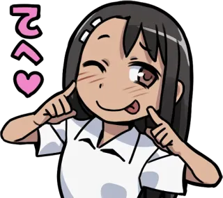 😋 てへ anime, manga, cute, girl, wink, kawaii telegram sticker
