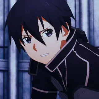🖤 Kirito Sword Art Online Аниме, Меч, Кирито, Персонаж, Экшен, Игра, Sword Art Online telegram sticker