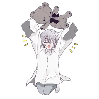 🥳 Anime, Fofo, Desenho animado, Criança, Brinquedo, Ursinho de pelúcia whatsapp sticker