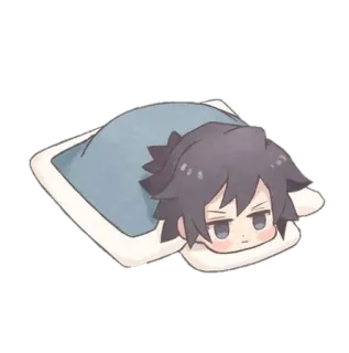 🌟 Anime, Lindo, Almohada, Dormilón, Chibi telegram sticker