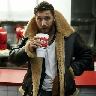 🔥 Tom Hardy acteur, homme, célébrité, boire, veste telegram sticker