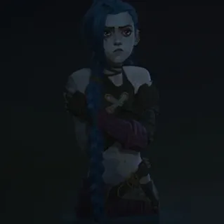 ✖ Jinx Arcane Anime, Jinx, League of Legends, Personaggio, Cartone animato telegram sticker