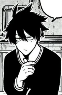 🤔 Anime, Manga, Cartoon, Sérieux, Garçon, Cheveux noirs telegram sticker