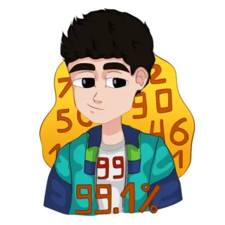 ♻️ 99
99.1% número, porcentaje, dibujos animados, logro, éxito whatsapp sticker