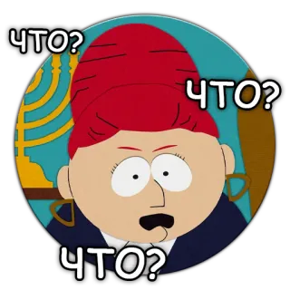 ❓ South Park ЧТО? dessin animé, question, confus, femme, South Park telegram sticker