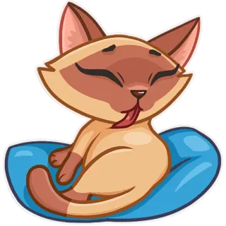 😌 cat, kitten, sticker, animal, cute, pet telegram sticker