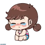 😭 슬픈, 울음, 만화, 여자, 감정적, 일러스트 telegram sticker