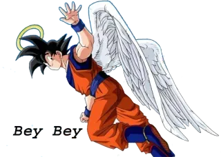 😚 Goku Dragon Ball Bey Bey 悟空, ドラゴンボール, アニメ, キャラクター, 天使, 翼 telegram sticker