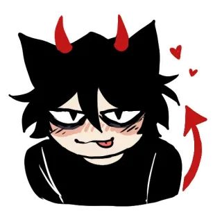 😈 악마, 고양이, 악령, 하트, 귀여운 telegram sticker