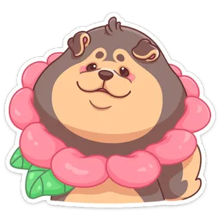 ❤️ chó, động vật, thú cưng, dễ thương, hoạt hình, hoa telegram sticker