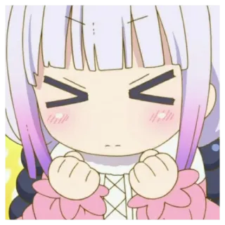 🍴 Kanna Kamui Miss Kobayashi's Dragon Maid kanna, animé, dragon, en colère, kawaii telegram sticker