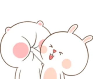 🤗 süß, tiere, hase, bär, flüstern, freundschaft, cartoons telegram sticker