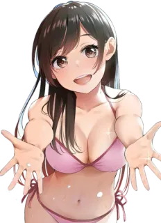 🤤 Anime, Bikini, Mädchen, Frau, Illustration telegram sticker