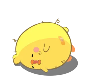 😞 卡通, 受伤, 鸡, 哎呦, 鸭子, 可爱 telegram sticker