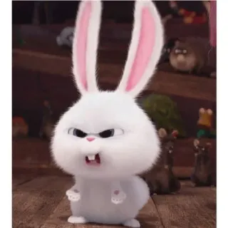 😠 Snowball The Secret Life of Pets conejo, conejo, enojado, dibujos animados, mascota whatsapp sticker