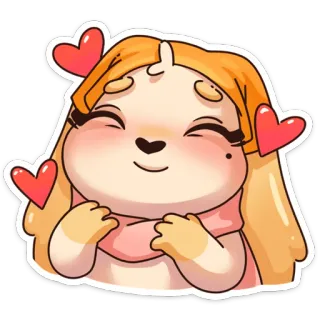 ☺️ Мультик, Милый, Сердце, Очаровательный, Наклейка, Счастливый whatsapp sticker
