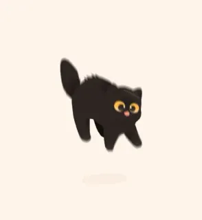 🐱 chat, chat noir, animal, mignon, autocollant telegram sticker