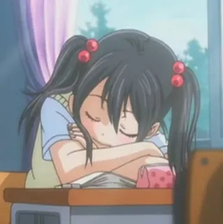🐾 Anime, Dormir, Fille, Classe, Mignon, Étudiant whatsapp sticker