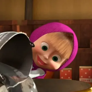 😄 Masha Masha and the Bear мультфильм, Маша и Медведь, девочка, анимация telegram sticker