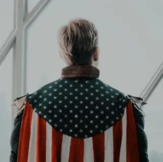 🇺🇸 Homelander The Boys Superhero, Umhang, Amerikanische Flagge, Sterne, Streifen, Patriotisch whatsapp sticker