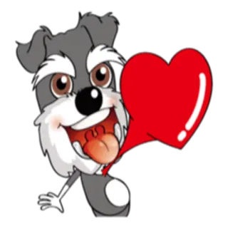 😍 perro, corazón, animal, lindo, dibujos animados telegram sticker