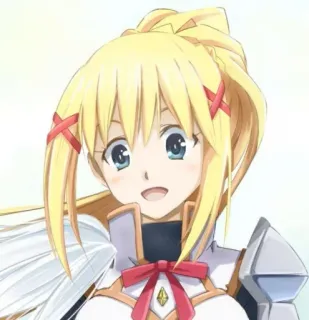 😍 Darkness Konosuba Anime, blonde Haare, weiblich, Charakter, Konosuba, Rüstung whatsapp sticker