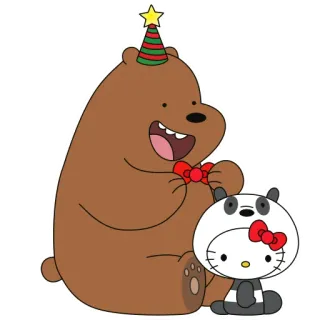 🎄 cartone animato, orso, Hello Kitty, Natale, carino telegram sticker