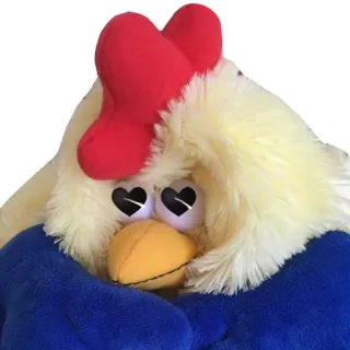 ❤ Huhn, Plüschtier, Herzaugen, niedlich telegram sticker