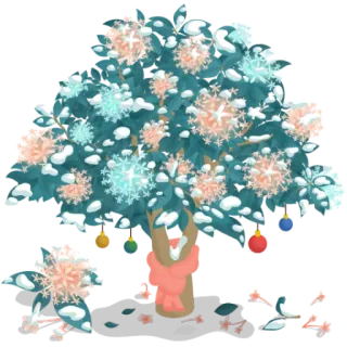 🌳 tree, snowflakes, ornaments, winter, christmas telegram sticker