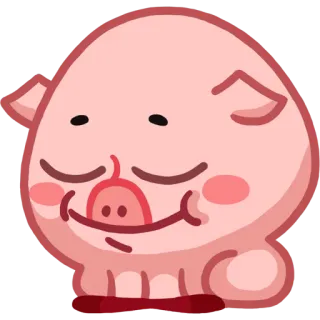 ☺️ babi, imut, binatang, kartun, merah muda, senang, tersenyum telegram sticker