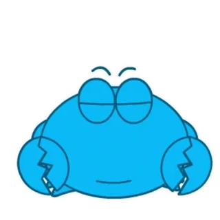 😉 krabbe, cartoon, tier, meeresbewohner, blau, süß, aufkleber whatsapp sticker