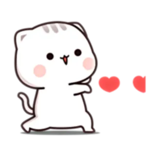💕 cat, cute, hearts, love, sticker, kawaii telegram sticker