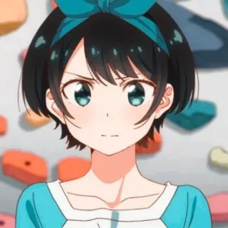 😐 Chizuru Ichinose Rent-A-Girlfriend anime, cartoon, portrait, woman, girl telegram sticker