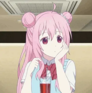🍭 アニメ, 女の子, ピンク髪, 漫画 telegram sticker