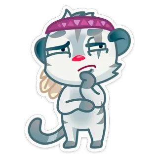 🤔 kucing, kartun, hewan, berpikir, stiker, berbulu telegram sticker