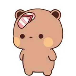 🩴 niedźwiedź, słodki, bandaż, zwierzę, kreskówka, smutny whatsapp sticker