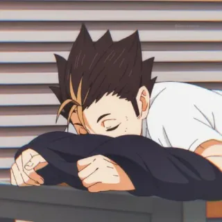 😪 Yu Nishinoya Haikyu!! Anime, Haikyuu, Nishinoya, Durmiendo, Dibujos animados telegram sticker