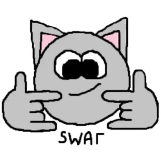 😏 SWAG แมว, สัตว์, การ์ตูน, มีม, เท่ telegram sticker