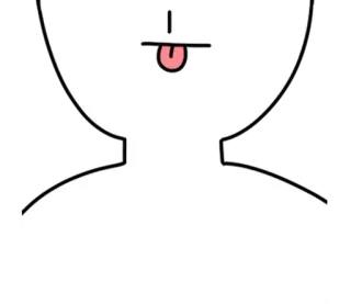⚪️ dessin animé, tirer la langue, drôle, idiot, simple, blanc, visage whatsapp sticker