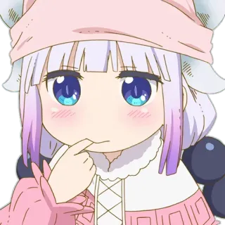 😋 Kanna Kamui Miss Kobayashi's Dragon Maid 애니메이션, 칸나 카무이, 치비, 귀여운, 드래곤, 카와이, 코바야시네 메이드래곤 telegram sticker