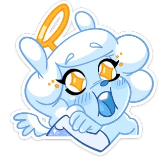 🤩 dễ thương, hoạt hình, thiên thần, lấp lánh, kawaii, chibi telegram sticker