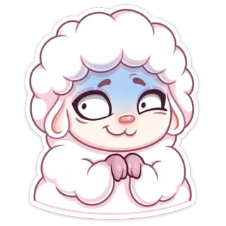 😨 овца, мультфильм, милый, стикер, животное telegram sticker