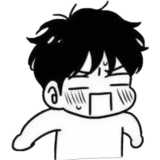 😳 anime, manga, embarrassed, chibi, cartoon telegram sticker