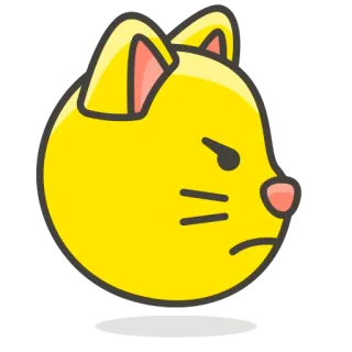 😼 gatto, arrabbiato, carino, animale, cartone animato, giallo, adesivo, felino telegram sticker