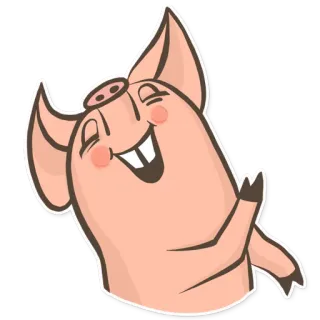 😄 pig, animal, cartoon, offensive gesture, middle finger telegram sticker