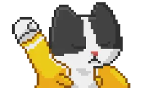 😊 кот, пиксель арт, оскорбительный жест, фак, средний палец, стикер telegram sticker
