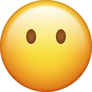 😶 emoji, minimalist, face, yellow, expressionless whatsapp sticker