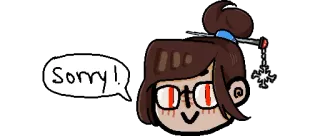😈 Mei Overwatch Sorry! мэй, overwatch, извинение, прости, видеоигра, персонаж, фанарт whatsapp sticker